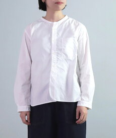OMNIGOD 100/2ツイルスタンドカラーシャツ ドミンゴ トップス シャツ・ブラウス ホワイト【送料無料】