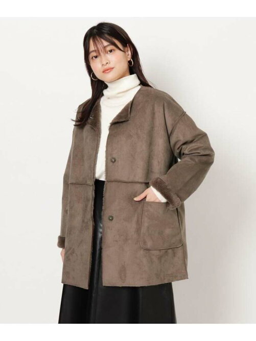 The Shop Tk フェイクムートン切替ミディコート Rakuten Fashion 楽天ファッション 旧楽天ブランドアベニュー Cc5323