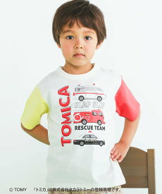 SLAP SLIP 【トミカ*SLAPSLIPコラボアイテム】救急車消防車パトロールカープリントTシャツ(90~120cm) ベベ オンライン ストア トップス カットソー・Tシャツ ホワイト ブルー