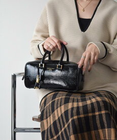 【SALE／13%OFF】CHRISTIAN VILLA 【CHRISTIAN VILLA】レザーハンドルハンドバッグ インターショシュール バッグ ハンドバッグ ブラウン ホワイト【送料無料】
