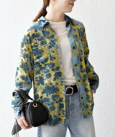 SHIPS any SHIPS any:＜手洗い可能＞フラワー オパール シアー シャツ ブラウス シップス トップス シャツ・ブラウス ブラック ベージュ【送料無料】