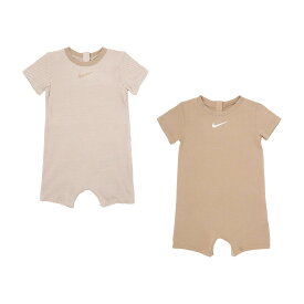 NIKE ベビー(80-90cm) NIKE(ナイキ) ロンパース NKN ESSENTIALS 2PK ROMPER ルーキーキッズ マタニティウェア・ベビー用品 ロンパース・カバーオール ベージュ【送料無料】