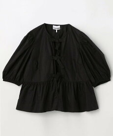 GANNI Cotton Poplin Peplum Blouse / F7364 / コットンポプリン ペプラムブラウス 26SS フリークスストア トップス シャツ・ブラウス ホワイト ブラック【送料無料】
