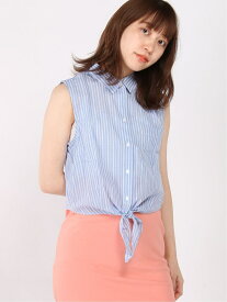 【SALE／70%OFF】GUESS (W)LEIGHTON TIE-FRONT SHIRT ゲス トップス シャツ・ブラウス ブルー