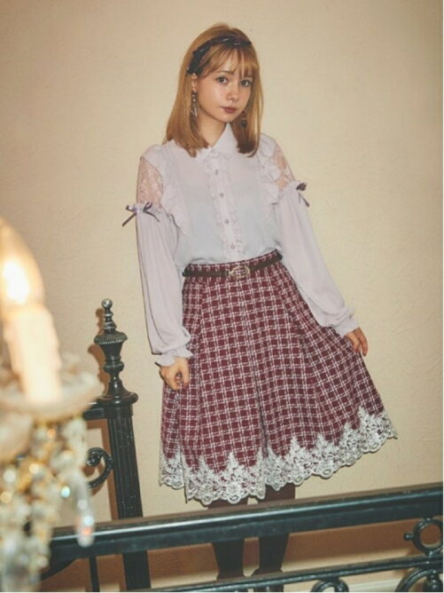 Axes Femme W 裾レースツイードスカート Rakuten Fashion 楽天ファッション 旧楽天ブランドアベニュー By4324