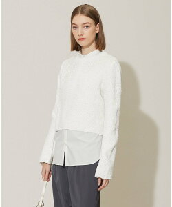 【SALE/30%OFF】ICB 【洗える】スエードテープヤーン プルオーバー アイシービー トップス ニット グレー ベージュ ホワイト【送料無料】