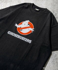 FREAK'S STORE GHOSTBUSTERS/ゴーストバスターズ フロッキープリント ショートスリーブTシャツ/半袖 フリークスストア トップス カットソー・Tシャツ ホワイト ブラック ネイビー【送料無料】