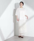 シアーチェックレースボーダーマキシスカート