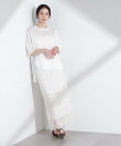 シアーチェックレースボーダーマキシスカート
