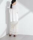 シアーチェックレースボーダーマキシスカート
