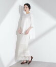 シアーチェックレースボーダーマキシスカート