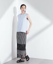シアーチェックレースボーダーマキシスカート