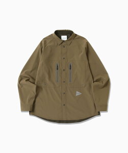 and wander tech LS shirt �A���h�����_�[ �g�b�v�X �V���c�E�u���E�X �J�[�L�O���[�� �u���b�N �O���[���y���������z