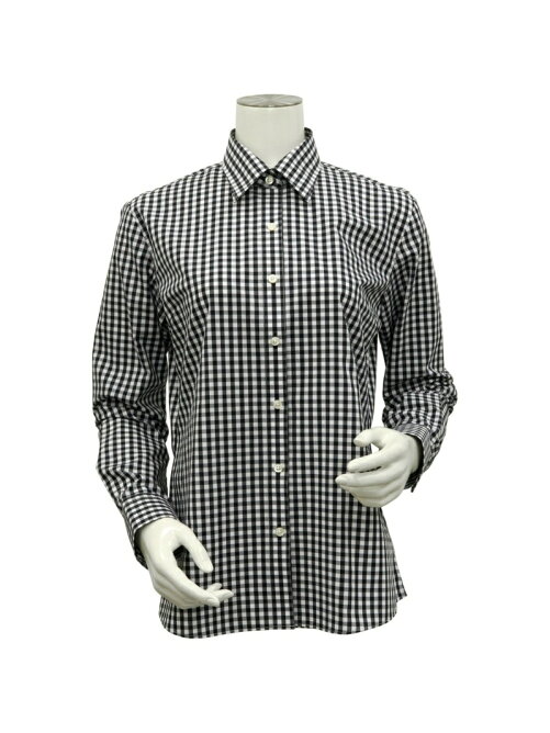 Brick House By Tokyo Shirts W 形態安定ノーアイロン ウィメンズシャツ 長袖 レギュラー衿 白 黒チェック Rakuten Fashion 楽天ファッション 旧楽天ブランドアベニュー Ch9325