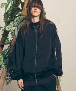 ySALE^20%OFFzMAISON SPECIAL Stretch Satin Prime-Over MA-1 Bomber Jacket ]XyV WPbgEAE^[ MA-1 ubN O[yz