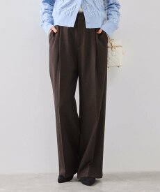 VIS 【美easy】ウーリッシュワンタックワイドパンツ【セットアップ対応/洗える】 ビス パンツ スラックス・ドレスパンツ ホワイト ブラック ベージュ グレー【送料無料】