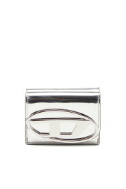DIESEL レディース 三つ折りウォレット 1DR レザー ディーゼル 財布・ポーチ・ケース 財布 シルバー【送料無料】