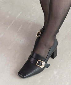 【SALE／50%OFF】RANDA ビジューバックルヒールアップシューズ ランダ シューズ・靴 その他のシューズ・靴 ホワイト ブラック ブラウン【送料無料】