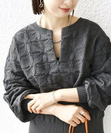 SHIPS WOMEN 【WEB限定】＜洗濯機可能＞2WAY フラワー ジャカード ハーフ ジップ プルオーバー シップス …