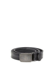 【SALE／30%OFF】DIESEL メンズ レザーベルト DIESEL LOGO B-BISCOTTO STRIPED ディーゼル ファッション雑貨 ベルト ブラック【送料無料】