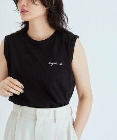 【SALE／40%OFF】ADAM ET ROPE' FEMME 【agnes b. pour ADAM ET ROPE'】SLEEVELESS T-SHIRTS アダムエロペ トップス ノースリーブ・タンクトップ ブラック ホワイト グリーン ブルー ピンク【送料無料】