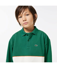 【SALE／50%OFF】LACOSTE カラーブロックJUNIOR長袖ポロシャツ ラコステ トップス ポロシャツ グリーン【送料無料】