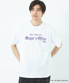 【SALE／30%OFF】UNITED ARROWS green label relaxing 【別注】＜GOOD ROCK SPEED＞ NYC Mayors プリント Tシャツ ユナイテッドアローズ アウトレット トップス カットソー・Tシャツ ホワイト
