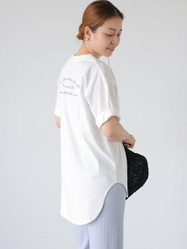 【SALE／20%OFF】Lugnoncure 前後ロゴ刺繍Tシャツ テチチ トップス カットソー・Tシャツ ホワイト ベージュ グレー ブラック