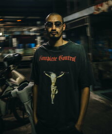 ROYAL FLASH SAINT MICHAEL/セントマイケル/KK_SS TEE / COMPLETE CONTRL / BLACK ロイヤルフラッシュ トップス カットソー・Tシャツ ブラック【送料無料】