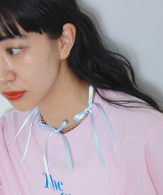 【SALE／70%OFF】Ray BEAMS ボールチェーン リボン ネックレス ビームス アウトレット アクセサリー・腕時計 ネックレス ホワイト ブルー