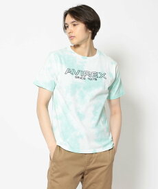 【SALE／40%OFF】AVIREX ファジー タイダイ ロゴ Tシャツ/FUZZY TIE DYE LOGO T-SHIRT アヴィレックス トップス カットソー・Tシャツ グリーン グレー パープル