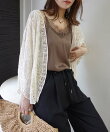 刺繍レースクロシェドルマンカーディガン