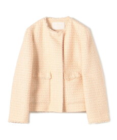 【SALE／40%OFF】Ballsey ミックスヤーンツイード ノーカラージャケット トゥモローランド ジャケット・アウター テーラードジャケット・ブレザー ベージュ ネイビー【送料無料】