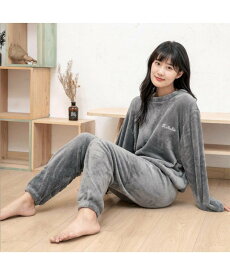 【SALE／36%OFF】miniministore フリースパジャマ 上下セット レディース ミニミニストア インナー・ルームウェア パジャマ ベージュ ピンク ブルー グレー オレンジ