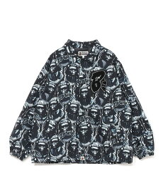 A BATHING APE APE HEAD GRAFFITI COACH JACKET ア ベイシング エイプ ジャケット・アウター その他のジャケット・アウター ブラック パープル【送料無料】