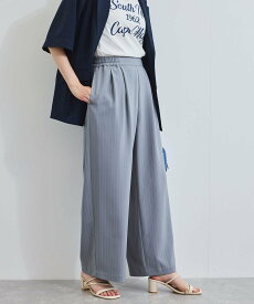 【SALE／60%OFF】VIS 【接触冷感/UVケア】ピンストライプリラックスワイドパンツ ビス パンツ その他のパンツ ネイビー ベージュ グレー