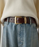 Whim Gazette 【Hoaw.】Wステッチワイドベルト ウィム ガゼット ファッション雑貨 ベルト ブラック ブラ…