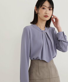 【SALE／30%OFF】NATURAL BEAUTY BASIC メタルポイントボウタイブラウス ナチュラルビューティベーシック トップス シャツ・ブラウス ブルー グレー【送料無料】