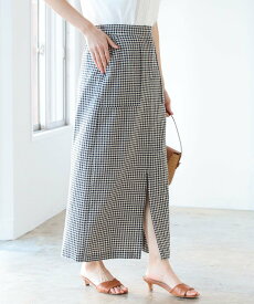 【SALE／50%OFF】BEAMS HEART BEAMS HEART / ギンガム タイトスカート ビームス アウトレット スカート ロング・マキシスカート ネイビー オレンジ ブルー