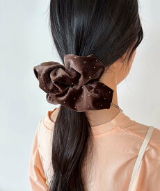 LOWRYS FARM キラキラスタッズツキシュシュ ローリーズファーム ヘアアクセサリー ヘアゴム ブルー ホワイト ブラック ブラウン