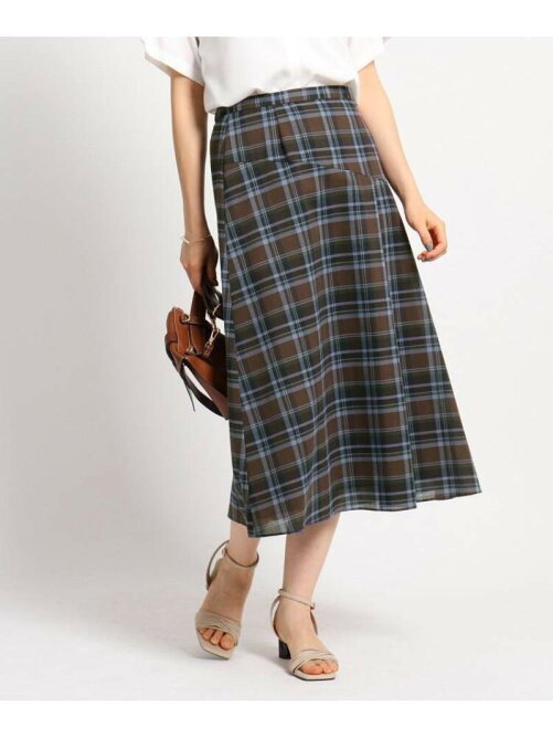 Indivi L マシンウォッシュ チェックフレアスカート Rakuten Fashion 楽天ファッション 旧楽天ブランドアベニュー Ay0333