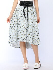 【SALE／57%OFF】SPIGA ベルト付花柄イレヘムSK スピーガ スカート その他のスカート ブルー ホワイト ネイビー
