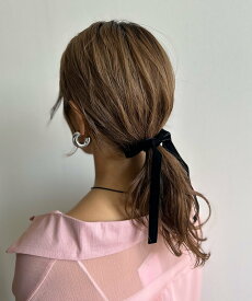 【SALE／14%OFF】Kotoe ロング リボンヘアアクセサリー アウトフィッターラボ ヘアアクセサリー ヘアゴム ブラック ホワイト