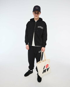 URBAN RESEARCH LOTTO ARCH LOGO SWEAT ZIP HOODIE �A�[�o�����T�[�` �g�b�v�X �p�[�J�[�E�t�[�f�B�[ �u���b�N �x�[�W�� �O���[�y���������z