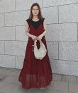 ドットティアードキャミワンピース