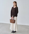 【ちゃんと+かわいい保証】【WEB限定】スフレニット Vネックコンパクトプルオーバー