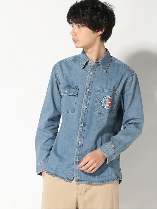 Tommy Hilfiger M Tommy Hilfiger トミーヒルフィガー レトロロゴデニムシャツ Rakuten Fashion 楽天 ファッション 旧楽天ブランドアベニュー Cp1334