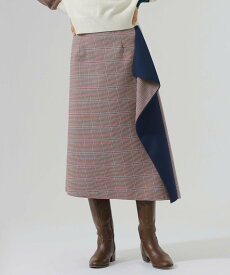 【SALE／55%OFF】CAST: グレンチェックボンディングスカート キャスト コロン スカート その他のスカート ネイビー ブラウン【送料無料】