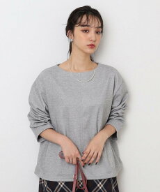 【SALE／37%OFF】SHOO・LA・RUE ゆるっとこなれ見え 起毛ボートネックトップス【セットアップ可/SHOO WARM】 シューラルー トップス カットソー・Tシャツ グレー ブラウン