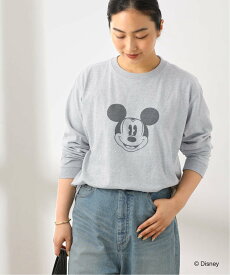 JOURNAL STANDARD L'ESSAGE 【MICKEY】ピグメントロングスリーブTシャツ ジャーナルスタンダード レサージュ トップス カットソー・Tシャツ ブラウン グレー ホワイト【送料無料】